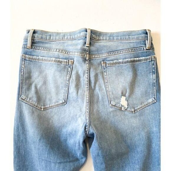 NWT FRAME Le Nouveau Distressed Ankle Straight Leg Jeans, light wash - Picture 6 of 13